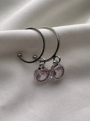 Crystal Charm Hoops