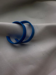 Azure Loop – Minimalist Blue Hoop Earrings