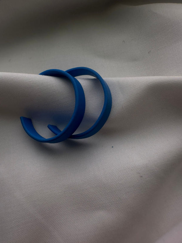 Azure Loop – Minimalist Blue Hoop Earrings