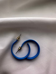 Azure Loop – Minimalist Blue Hoop Earrings
