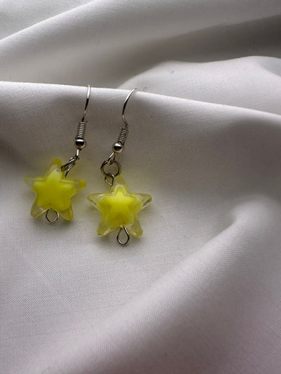 Starlight Glow – Yellow Star Drop Earrings