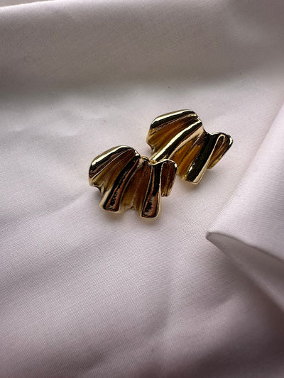 Gilded Waves – Abstract Gold Statement Earrings