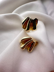 Gilded Waves – Abstract Gold Statement Earrings