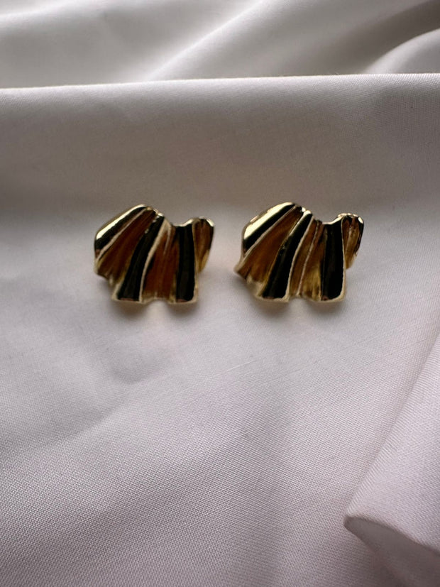 Gilded Waves – Abstract Gold Statement Earrings
