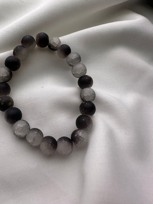 Twilight Frost – Matte Gradient Bead Bracelet